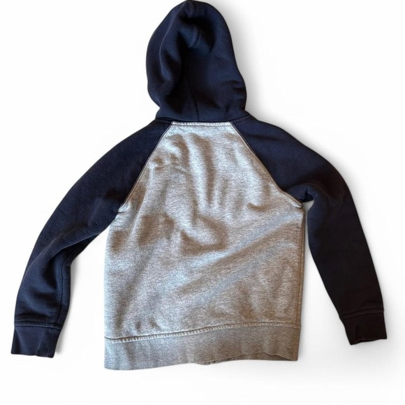 Kids Gap Zip-Up Hoodie, Size Small | Heather Gray with Navy Arms & Hood - Picture 3 of 5